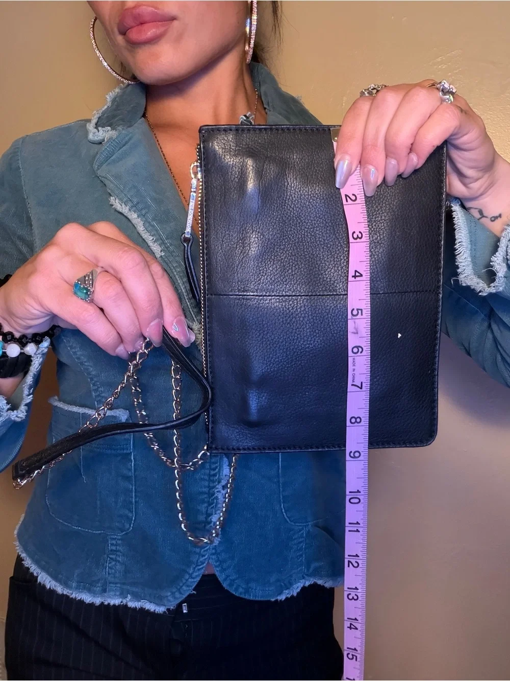 Leopard Print Crossbody Bag with Chain Strap - Black and Tan
